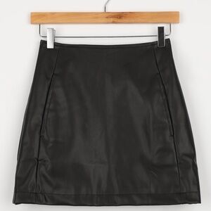 Drum Roll Please Black Vegan Leather Mini Skirt